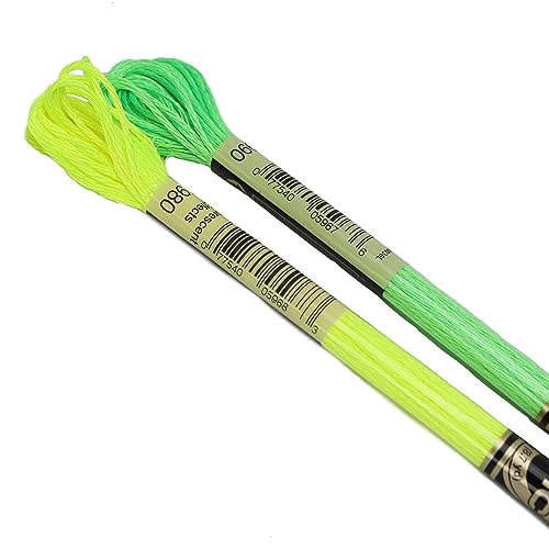 Stickgarn Sticktwist 8 Meter Strang Art Strands Kreuzstichgarn(2 Fluorescent) von JTKSSCS