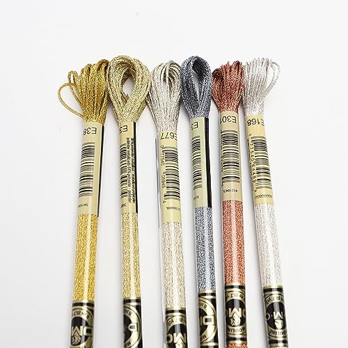 Stickgarn Sticktwist 8 Meter Strang Art Strands Kreuzstichgarn(6 Precious Colors) von JTKSSCS