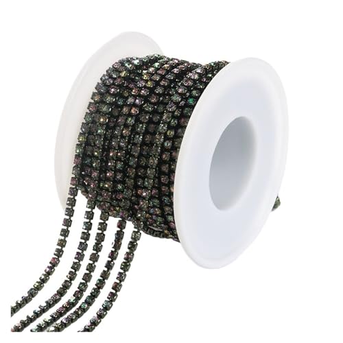 Strassband 1/10Yard Rhinestone Chain Glitter Crystal Sew On Glue On Rhinestones for Clothes DIY Garment Accessories Trim Cup Chain(Vitrail Medium,10 YARDS_SS8 2.5MM) von JTKSSCS