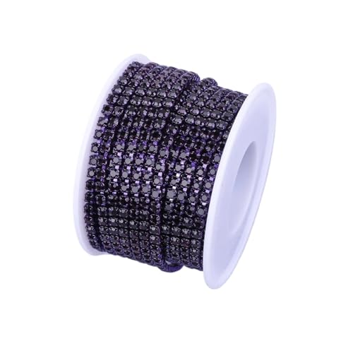 Strassband 10 Yard Strass Trim Stein Tasse Kette Gold Diamant Strass Dekorative Applique Kristall Verzierungen for Kleider(Amethyst,10YARD_SS6) von JTKSSCS