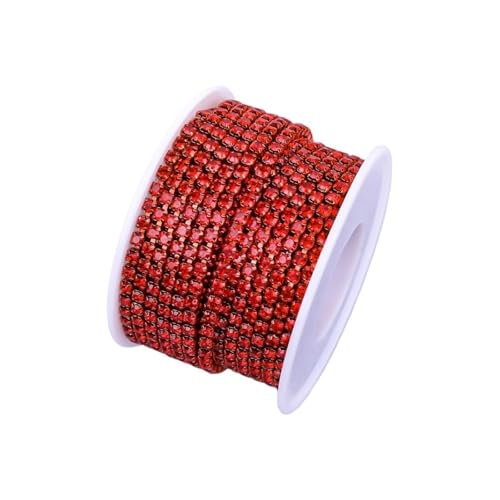 Strassband 10 Yard Strass Trim Stein Tasse Kette Gold Diamant Strass Dekorative Applique Kristall Verzierungen for Kleider(Lt. Siam,1YARD_SS8) von JTKSSCS