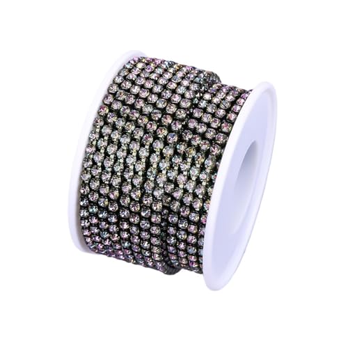 Strassband 10 Yard Strass Trim Stein Tasse Kette Gold Diamant Strass Dekorative Applique Kristall Verzierungen for Kleider(Rainbow,5YARD_SS12) von JTKSSCS