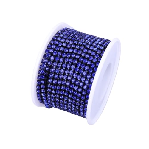 Strassband 10 Yard Strass Trim Stein Tasse Kette Gold Diamant Strass Dekorative Applique Kristall Verzierungen for Kleider(Sapphire,1YARD_SS12) von JTKSSCS