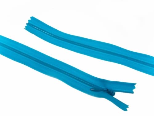Unsichtbarer Reißverschluss, nicht teilbar, 20 cm, helles Türkis Unsichtbarer Reißverschluss, nicht teilbar, 20 cm, helles Türkis von JTL