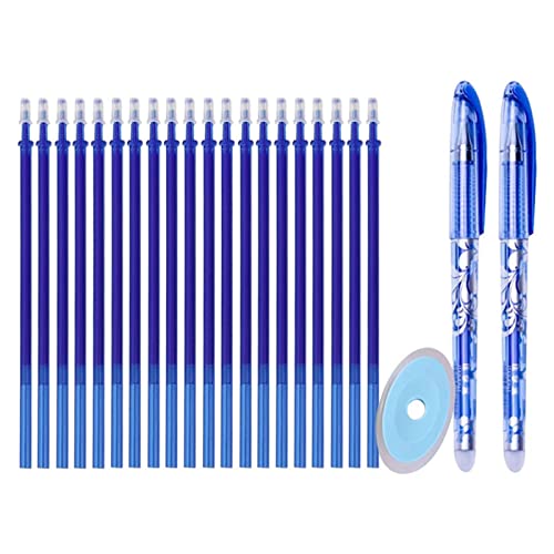 23-teiliges Radierbares Stiftset, 0,5-mm-Spitze, Waschbarer Griff, Leichtgängig, Bequem, 2 Stifte, 1 Radiergummi und 20 Blaue Ersatzminen 23-teiliges Radierbares Stiftset, 0,5-mm-Spitze, Waschbarer Griff, Leichtgängig, Bequem, 2 Stifte, 1 Radiergummi und 20 Blaue Ersatzminen von JTLB