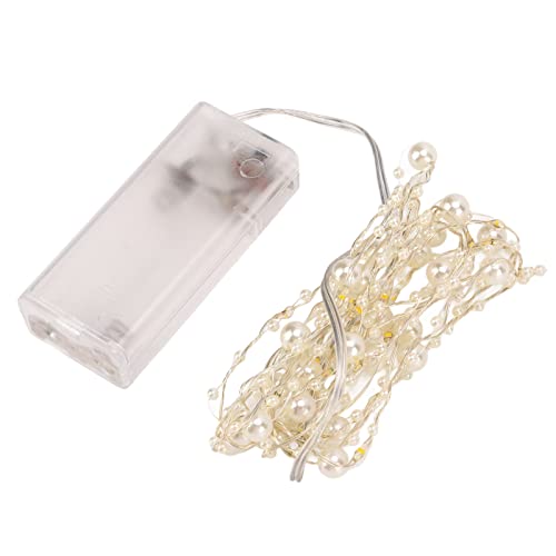 4er-Pack LED-Lichterketten mit Weißen Perlen Verziert, DIY-Perlen-Lichterkette die Inneneinrichtung, Niederspannung, Attraktiv und Sicher von JTLB