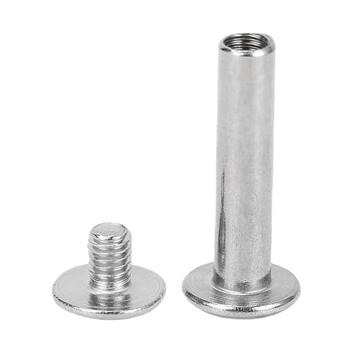 50 Set Flat Round Head Rivet M3.5 4,5 X 20 X 9 Mm Edelstahlnietset, 50 Nieten und 50 Schrauben für Lederhandwerk, Einfach zu Bedienen, Rostschutz von JTLB