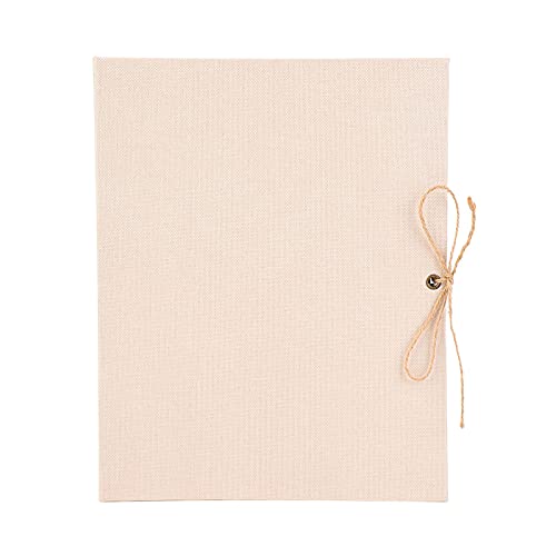 DIY Scrapbook-Album, 30 Seiten, Leinenstoff, Fotoalbum Liebhaber, Familie, Reiseaufzeichnungen, Tolles Sie/Ihn (Großes Beige aus Baumwolle und Leinen) von JTLB
