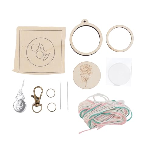 JTLB Mini -Holzsticker -Hoop -Schlüsselbund, Kleiner Kreisförmiger Rahmen mit Metallschlüsselkette und Quasten, Stickelholz, Komplette Stickerei für Personalisierte Handwerks und JTLB Mini -Holzsticker -Hoop -Schlüsselbund, Kleiner Kreisförmiger Rahmen mit Metallschlüsselkette und Quasten, Stickelholz, Komplette Stickerei für Personalisierte Handwerks und von JTLB