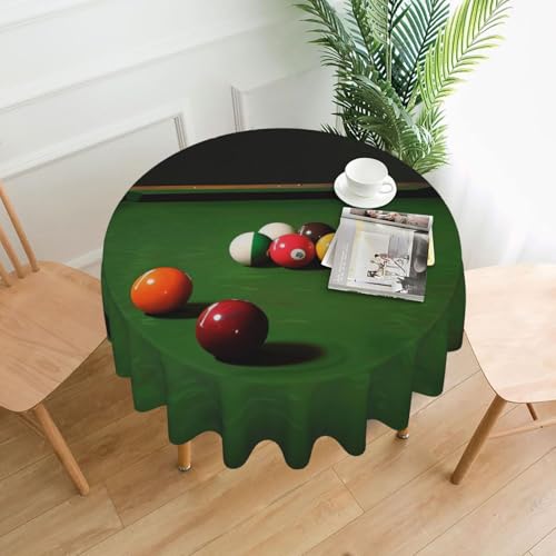 JTNWEC Runde Tischdecke mit Billarddruck, 152,4 cm, Stoff-Tischdecke für Küche, Esszimmer, Bauernhaus, Tischdecke für drinnen und draußen von JTNWEC