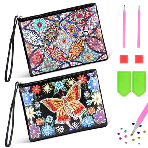 2 Stück Diamond Painting Tasche, 5D Diamond Art Painting Handtasche, Bastelset für Kinder ab 6 7 8 9 10 Jahren, Geschenke Mädchen 6-12 Jahre, DIY Diamant Painting Kleine Kosmetiktasche für Erwachsene 2 Stück Diamond Painting Tasche, 5D Diamond Art Painting Handtasche, Bastelset für Kinder ab 6 7 8 9 10 Jahren, Geschenke Mädchen 6-12 Jahre, DIY Diamant Painting Kleine Kosmetiktasche für Erwachsene von JTOOYS