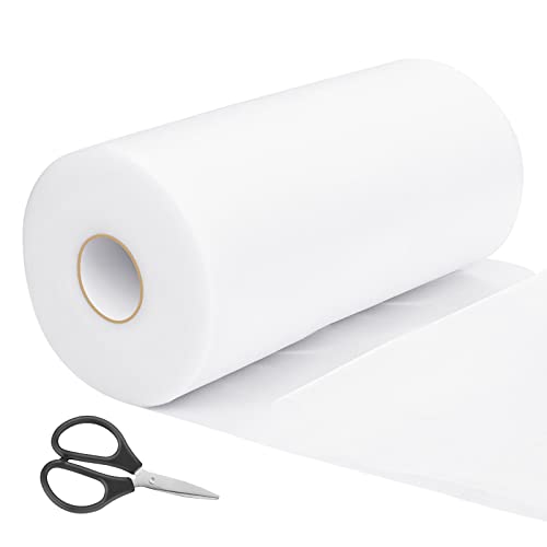 Tüll Stoff Rolle, 30cm x 100m Weiß Tüllband Hochzeitsdeko Tisch Deko Dekoband für DIY Crafts Geschenk Party Hochzeit Geburtstag Weihnachten Festfeier Tutu Rock Handwerk Bogen Basteln Nähen von JTOOYS