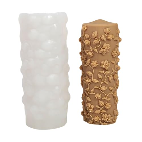 Geprägte Blumenblattzylinder Silikonkerzenformen Für Epoxidharz Handgefertigt Kerzenseife Fondant Tocy Cociny Cooly Clocy Kuchen von JTQYFI