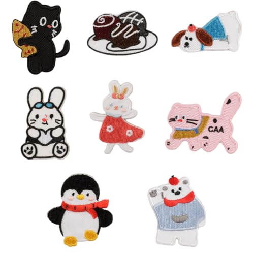 JTQYFI 8 PCs Cartoon Katzen Stickflecken Tiereisen Auf Flecken Gestickte Flecken Reparaturflecken Hunde Nähflecken JTQYFI 8 PCs Cartoon Katzen Stickflecken Tiereisen Auf Flecken Gestickte Flecken Reparaturflecken Hunde Nähflecken von JTQYFI