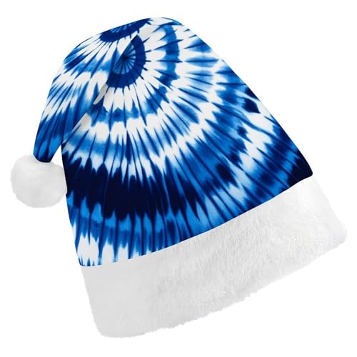 JTREHY Weihnachtsmütze, Batikfärbung, blau, bedruckt, Neujahrsdekoration, Hüte, Erwachsene, Männer, Frauen, Weihnachtsmützen für Weihnachten, Neujahr, Party, Kopfbedeckung JTREHY Weihnachtsmütze, Batikfärbung, blau, bedruckt, Neujahrsdekoration, Hüte, Erwachsene, Männer, Frauen, Weihnachtsmützen für Weihnachten, Neujahr, Party, Kopfbedeckung von JTREHY