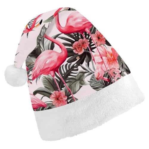 JTREHY Weihnachtsmütze, Flamingo-Blumendruck, Neujahrsdekoration, Hüte, Erwachsene, Männer, Frauen, Weihnachtsmützen für Weihnachten, Neujahr, Party, Kopfbedeckung JTREHY Weihnachtsmütze, Flamingo-Blumendruck, Neujahrsdekoration, Hüte, Erwachsene, Männer, Frauen, Weihnachtsmützen für Weihnachten, Neujahr, Party, Kopfbedeckung von JTREHY