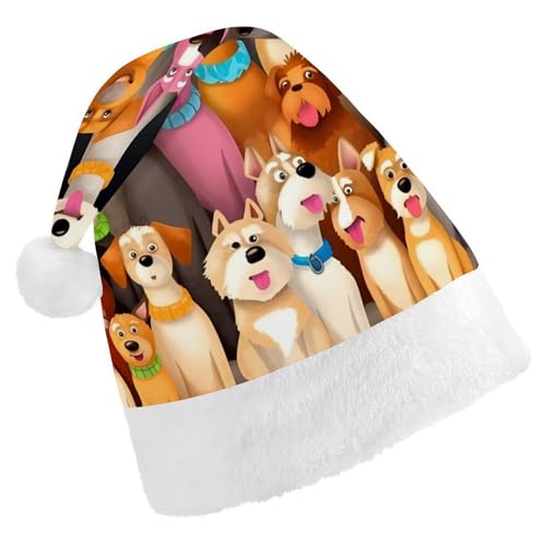 JTREHY Weihnachtsmütze, Hunde bedruckt, Neujahrsdekoration, Hüte, Erwachsene, Männer und Frauen, Weihnachtsmützen für Weihnachten, Neujahr, Party, Kopfbedeckung JTREHY Weihnachtsmütze, Hunde bedruckt, Neujahrsdekoration, Hüte, Erwachsene, Männer und Frauen, Weihnachtsmützen für Weihnachten, Neujahr, Party, Kopfbedeckung von JTREHY