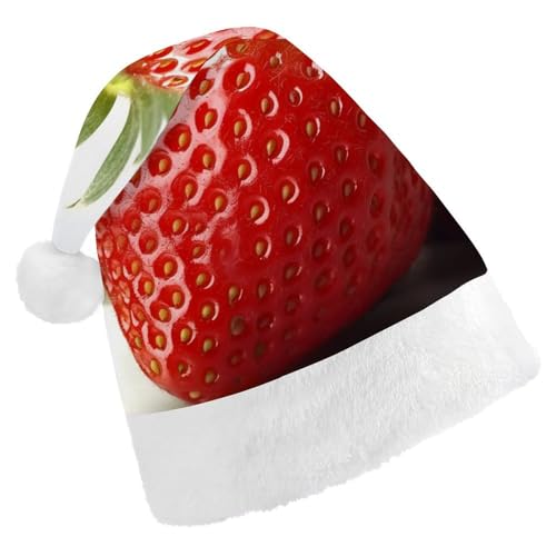 JTREHY Weihnachtsmütze, Obst-Erdbeer-Druck, Neujahrsdekoration, Hüte, Erwachsene, Männer, Frauen, Weihnachtsmützen für Weihnachten, Neujahr, Party, Kopfbedeckung JTREHY Weihnachtsmütze, Obst-Erdbeer-Druck, Neujahrsdekoration, Hüte, Erwachsene, Männer, Frauen, Weihnachtsmützen für Weihnachten, Neujahr, Party, Kopfbedeckung von JTREHY