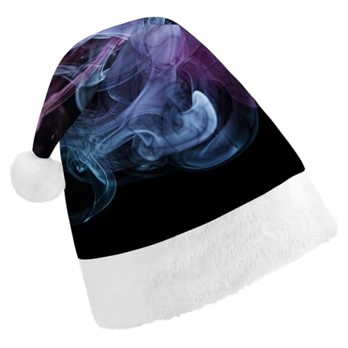 JTREHY Weihnachtsmütze, blau-violetter Rauchdruck, Neujahrsdekoration, Hüte, Erwachsene, Männer, Frauen, Weihnachtsmützen für Weihnachten, Neujahr, Party, Kopfbedeckung JTREHY Weihnachtsmütze, blau-violetter Rauchdruck, Neujahrsdekoration, Hüte, Erwachsene, Männer, Frauen, Weihnachtsmützen für Weihnachten, Neujahr, Party, Kopfbedeckung von JTREHY