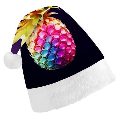 JTREHY Weihnachtsmütze, bunte Ananas-Druck, Neujahrsdekoration, Hüte, Erwachsene, Männer, Frauen, Weihnachtsmützen für Weihnachten, Neujahr, Party, Kopfbedeckung JTREHY Weihnachtsmütze, bunte Ananas-Druck, Neujahrsdekoration, Hüte, Erwachsene, Männer, Frauen, Weihnachtsmützen für Weihnachten, Neujahr, Party, Kopfbedeckung von JTREHY