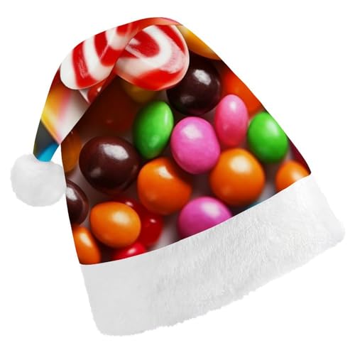 JTREHY Weihnachtsmütze, bunte Süßigkeiten-Druck, Neujahrsdekoration, Hüte, Erwachsene, Männer, Frauen, Weihnachtsmützen für Weihnachten, Neujahr, Party, Kopfbedeckung JTREHY Weihnachtsmütze, bunte Süßigkeiten-Druck, Neujahrsdekoration, Hüte, Erwachsene, Männer, Frauen, Weihnachtsmützen für Weihnachten, Neujahr, Party, Kopfbedeckung von JTREHY