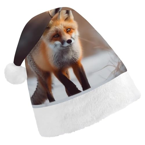 JTREHY Weihnachtsmütze, niedlicher Fuchs-Druck, Neujahrsdekoration, Hüte, Erwachsene, Männer, Frauen, Weihnachtsmützen für Weihnachten, Neujahr, Party, Kopfbedeckung JTREHY Weihnachtsmütze, niedlicher Fuchs-Druck, Neujahrsdekoration, Hüte, Erwachsene, Männer, Frauen, Weihnachtsmützen für Weihnachten, Neujahr, Party, Kopfbedeckung von JTREHY