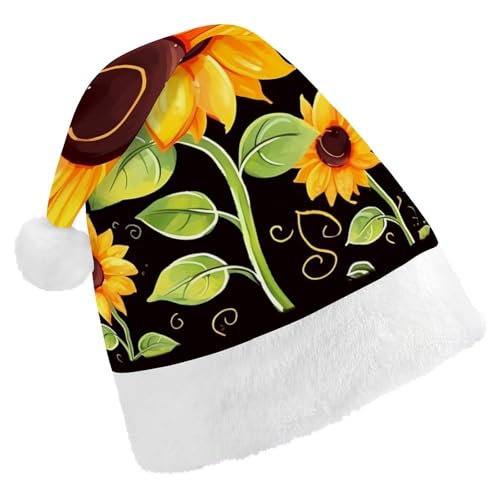 JTREHY Weihnachtsmütze, niedlicher Sonnenblumen-Druck, Neujahrsdekoration, Hüte, Erwachsene, Männer, Frauen, Weihnachtsmützen für Weihnachten, Neujahr, Party, Kopfbedeckung JTREHY Weihnachtsmütze, niedlicher Sonnenblumen-Druck, Neujahrsdekoration, Hüte, Erwachsene, Männer, Frauen, Weihnachtsmützen für Weihnachten, Neujahr, Party, Kopfbedeckung von JTREHY