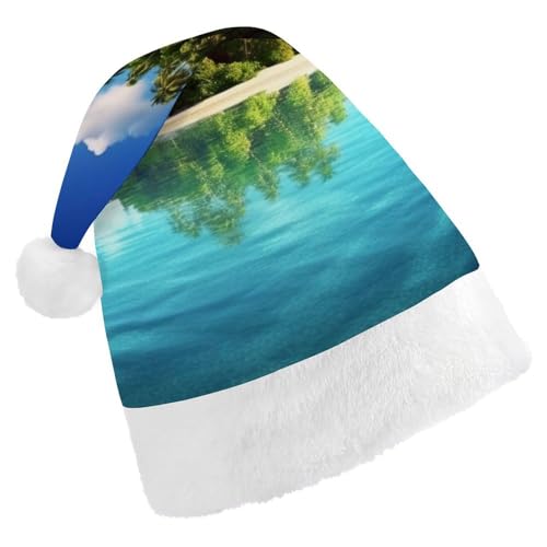 JTREHY Weihnachtsmütze, schöne Insel im Meer, bedruckte Neujahrsdekoration, Hüte, Erwachsene, Männer, Frauen, Weihnachtsmützen für Weihnachten, Neujahr, Party, Kopfbedeckung JTREHY Weihnachtsmütze, schöne Insel im Meer, bedruckte Neujahrsdekoration, Hüte, Erwachsene, Männer, Frauen, Weihnachtsmützen für Weihnachten, Neujahr, Party, Kopfbedeckung von JTREHY