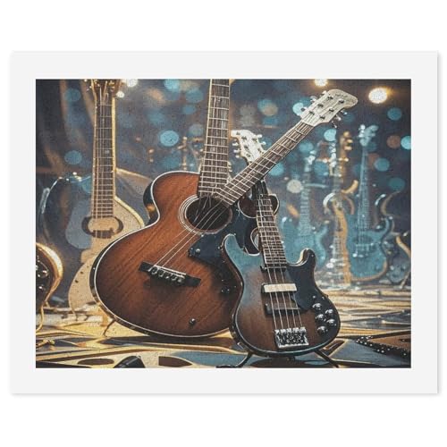 JTREWBV Malen nach Zahlen für Erwachsene, Anfänger, Gitarre, Bass, Musikinstrumente, Digitalmalerei, Malen-nach-Zahlen-Set auf Leinwand ohne Rahmen JTREWBV Malen nach Zahlen für Erwachsene, Anfänger, Gitarre, Bass, Musikinstrumente, Digitalmalerei, Malen-nach-Zahlen-Set auf Leinwand ohne Rahmen von JTREWBV