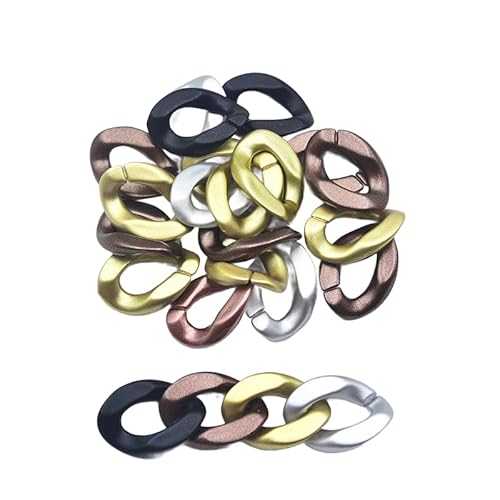 JTZYM 100/200 Stück Acryl Ringe 23mm x 17mm Matt Gold Acryl Glieder Verbinder Kunststoff Kettenglieder für Schmuckherstellung Telefonkette JTZYM 100/200 Stück Acryl Ringe 23mm x 17mm Matt Gold Acryl Glieder Verbinder Kunststoff Kettenglieder für Schmuckherstellung Telefonkette von JTZYM