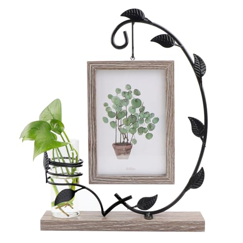 JTgugu 10x15cm Bilderrahmen Holz mit Vase und Metall Ständer Doppelglas Fotorahmen Personalisiert Vintage Holzbilderrahmen Fotogeschenke Bilder Weihnachten Hochzeit Familie Geschenk für Mama Oma-Grau JTgugu 10x15cm Bilderrahmen Holz mit Vase und Metall Ständer Doppelglas Fotorahmen Personalisiert Vintage Holzbilderrahmen Fotogeschenke Bilder Weihnachten Hochzeit Familie Geschenk für Mama Oma-Grau von JTgugu
