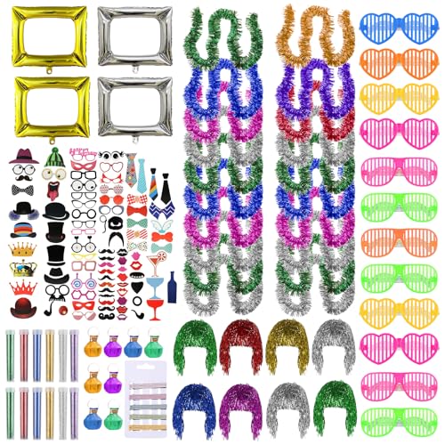 JTgugu 187 Stück Party Deko Fotobox Accessoires, Hochzeit Foto Booth Requisiten Dekoration Lustige Zubehör, Photobooth Props für Hochzeit, Geburtstag, Weihnachten, Karneval & Halloween JTgugu 187 Stück Party Deko Fotobox Accessoires, Hochzeit Foto Booth Requisiten Dekoration Lustige Zubehör, Photobooth Props für Hochzeit, Geburtstag, Weihnachten, Karneval & Halloween von JTgugu