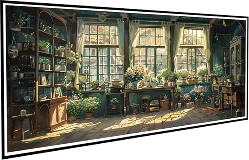 Diamond Painting Anlage Diamant Painting Bilder Fenster Diamond Paintings Erwachsene Groß XXL 60x120cm Diamonds Paintings Kinder DIY Mosaikherstellung Bastelset für Halloween Deko Wohnzimmer J2-587 von JUAIYOON