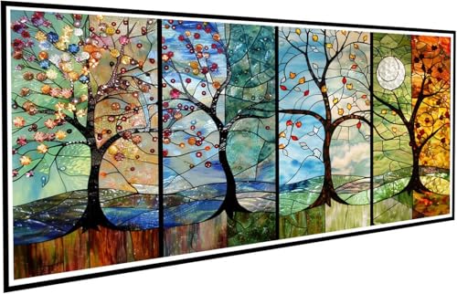 Diamond Painting Baum Diamant Painting Bilder Mond Diamond Paintings Erwachsene Groß XXL 70x140cm Diamonds Paintings Anfänger DIY Mosaikherstellung Bastelset für Halloween Deko Wohnzimmer J2-779 von JUAIYOON
