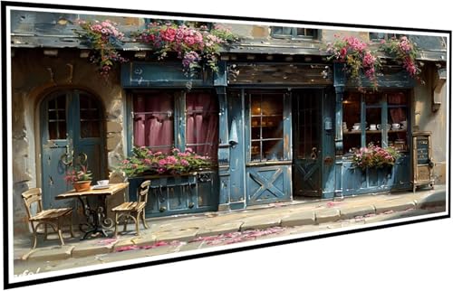 Diamond Painting Café Diamant Painting Bilder Anlage Diamond Paintings Erwachsene Groß XXL 90x200cm Diamonds Paintings Kinder DIY Mosaikherstellung Bastelset für Halloween Deko Wohnzimmer J2-763 von JUAIYOON