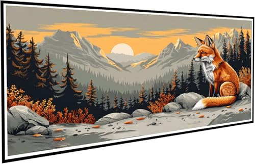 Diamond Painting Erwachsene Groß XXL 100x200cm, 5D Diamant Painting Bilder Diamond Paintings Kinder Füchse, DIY Diamant Kunst Malerei Kreuzstich Stickerei Basteln Mädchen, Zimmer Deko Geschenk J2-186 von JUAIYOON