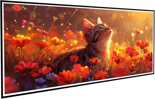 Diamond Painting Erwachsene Groß XXL 100x200cm, 5D Diamant Painting Bilder Diamond Paintings Kinder Katze, DIY Diamant Kunst Malerei Kreuzstich Stickerei Basteln Mädchen, Zimmer Deko Geschenk J2-728 von JUAIYOON