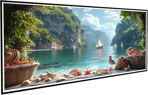 Diamond Painting Erwachsene Groß XXL 100x200cm, 5D Diamant Painting Bilder Diamond Paintings Kinder Meer, DIY Diamant Kunst Malerei Kreuzstich Stickerei Basteln Mädchen, Zimmer Deko Geschenk J2-530 von JUAIYOON