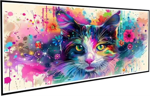 Diamond Painting Erwachsene Groß XXL 30x60cm, 5D Diamant Painting Bilder Diamond Paintings Kinder Katze, DIY Diamant Kunst Malerei Kreuzstich Stickerei Basteln Mädchen, Zimmer Deko Geschenk J2-592 von JUAIYOON