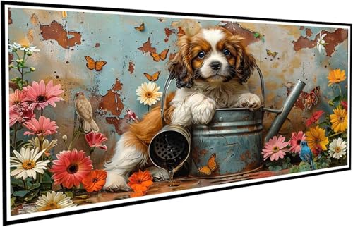 Diamond Painting Erwachsene Groß XXL 40x80cm, 5D Diamant Painting Bilder Diamond Paintings Kinder Hund, DIY Diamant Kunst Malerei Kreuzstich Stickerei Basteln Mädchen, Zimmer Deko Geschenk J2-750 von JUAIYOON