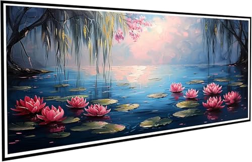 Diamond Painting Erwachsene Groß XXL 60x120cm, 5D Diamant Painting Bilder Diamond Paintings Kinder Lotus, DIY Diamant Kunst Malerei Kreuzstich Stickerei Basteln Mädchen, Zimmer Deko Geschenk J2-500 von JUAIYOON