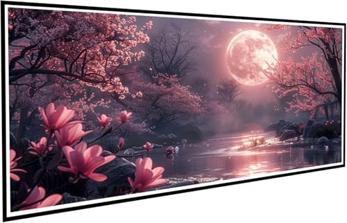 Diamond Painting Erwachsene Groß XXL 70x140cm, 5D Diamant Painting Bilder Diamond Paintings Kinder Kirschblüten, DIY Diamant Malerei Kreuzstich Stickerei Basteln Mädchen, Zimmer Deko Geschenk J2-758 von JUAIYOON