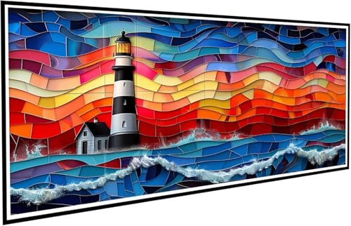 Diamond Painting Erwachsene Groß XXL 70x140cm,5D Diamant Painting Bilder Diamond Paintings Kinder Leuchtturm,DIY Diamant Kunst Malerei Kreuzstich Stickerei Basteln Mädchen,Zimmer Deko Geschenk J2-778 von JUAIYOON
