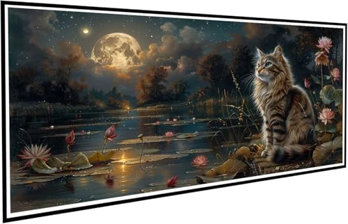 Diamond Painting Erwachsene Groß XXL 90x200cm, 5D Diamant Painting Bilder Diamond Paintings Kinder Katze, DIY Diamant Kunst Malerei Kreuzstich Stickerei Basteln Mädchen, Zimmer Deko Geschenk J2-732 von JUAIYOON