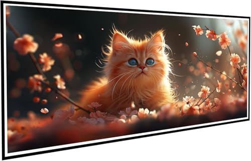 Diamond Painting Erwachsene Groß XXL 90x200cm, 5D Diamant Painting Bilder Diamond Paintings Kinder Katze, DIY Diamant Kunst Malerei Kreuzstich Stickerei Basteln Mädchen, Zimmer Deko Geschenk J2-738 von JUAIYOON