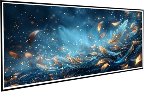 Diamond Painting Feder Diamant Painting Bilder Blätter Diamond Paintings Erwachsene Groß XXL 50x100cm Diamonds Paintings Kinder DIY Mosaikherstellung Bastelset für Halloween Deko Wohnzimmer J2-511 von JUAIYOON