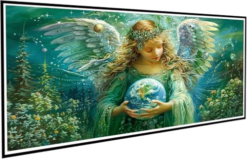 Diamond Painting Frau Diamant Painting Bilder Flügel Diamond Paintings Erwachsene Groß XXL 70x140cm Diamonds Paintings Kinder DIY Mosaikherstellung Bastelset für Halloween Deko Wohnzimmer J2-787 von JUAIYOON