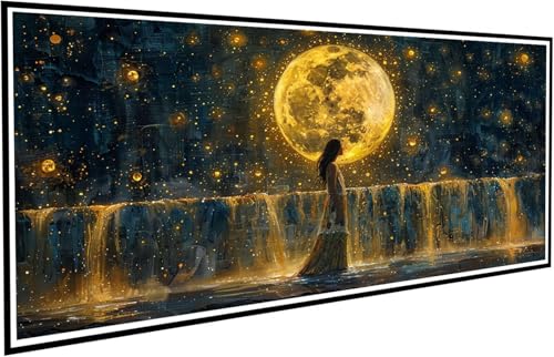 Diamond Painting Frau Diamant Painting Bilder Sternenhimmel Diamond Paintings Erwachsene Groß XXL 50x100cm Diamonds Paintings Anfänger DIY Mosaikherstellung Bastelset für Deko Wohnzimmer J2-505 von JUAIYOON
