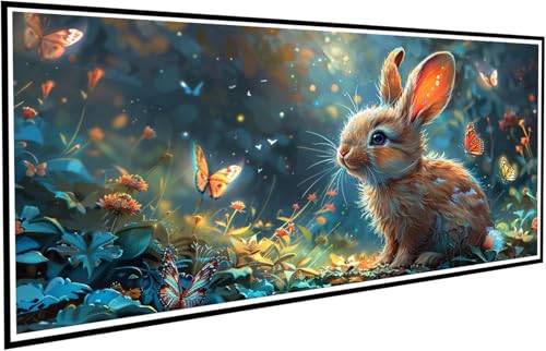 Diamond Painting Kaninchen Diamant Painting Bilder Schmetterling Diamond Paintings Erwachsene Groß XXL 90x200cm Diamonds Paintings Kinder DIY Mosaikherstellung Bastelset für Deko Wohnzimmer J2-753 von JUAIYOON