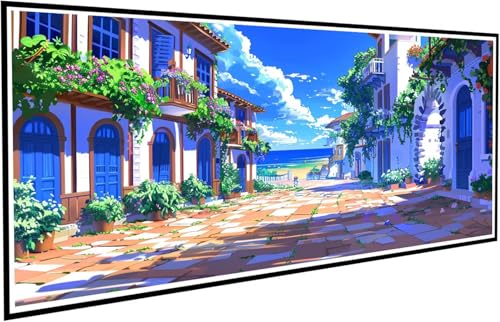 Diamond Painting Kleine Stadt Diamant Painting Bilder Anlage Diamond Paintings Erwachsene Groß XXL 80x160cm Diamonds Paintings Anfänger DIY Mosaikherstellung Bastelset für Deko Wohnzimmer J2-761 von JUAIYOON